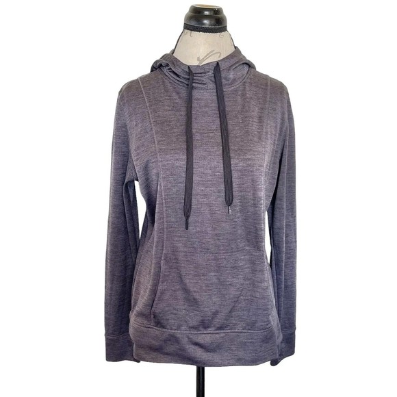 Avia Womens Purple Hooded BurnOut Pullover Drawstring Thumb Hole Size Large - Picture 7 of 12